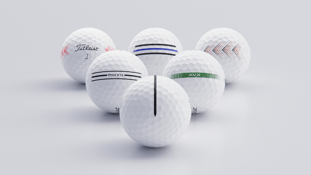 Titleist golf balls with AIM alignment markings